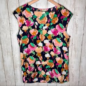 J Crew Cap Sleeve Shirtail Blouse J2